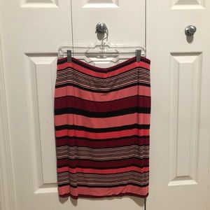 Loft: Striped  Stretch Pencil Skirt